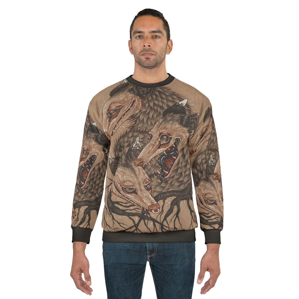 Whimsical possum/opossum fantasy art sweatshirt