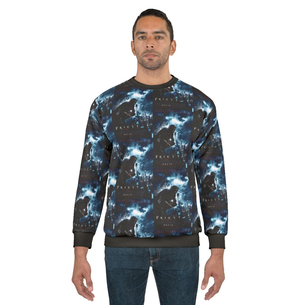 Vintage movie poster sweatshirt featuring classic film imagery
