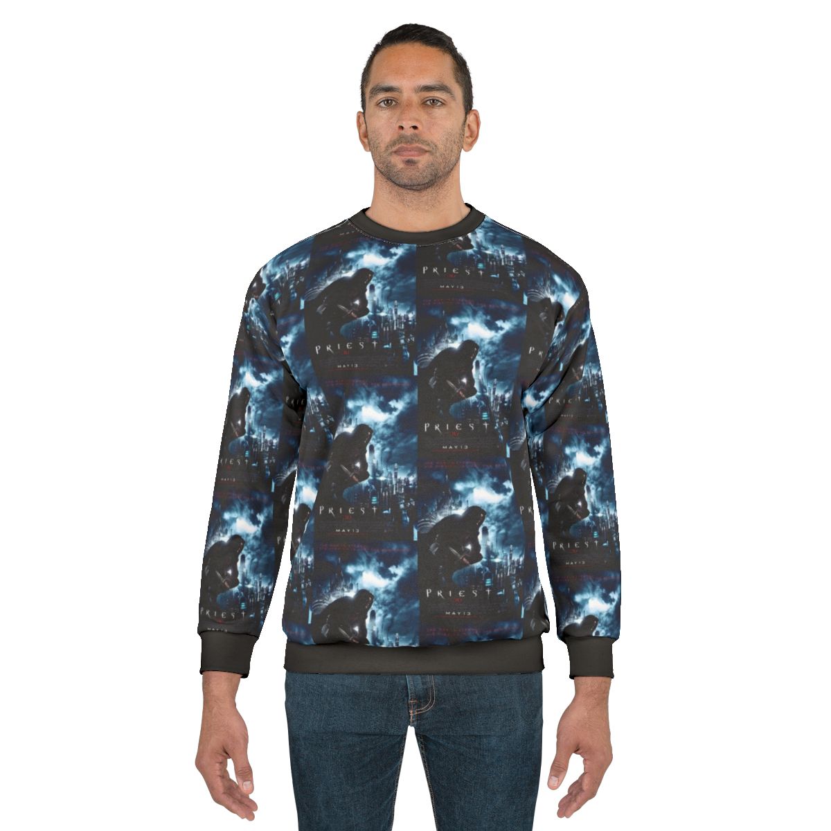 Vintage movie poster sweatshirt featuring classic film imagery