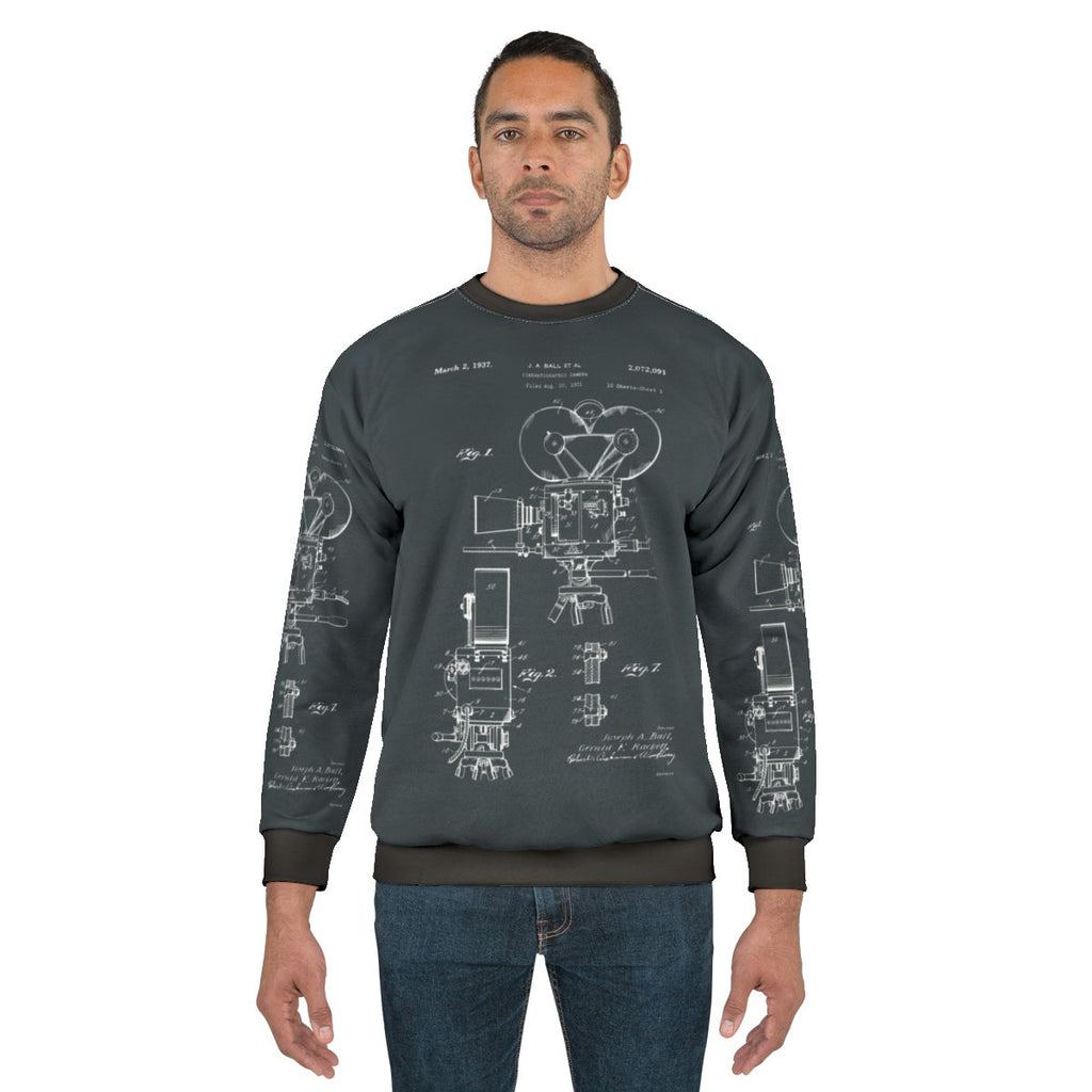 Vintage Moviemaker Film Camera Patent Drawings Sweatshirt