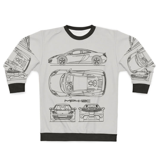 Mclaren MP4 12C blueprint style sweatshirt