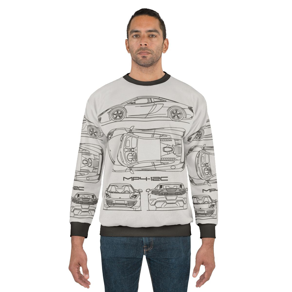 Mclaren MP4 12C blueprint style sweatshirt