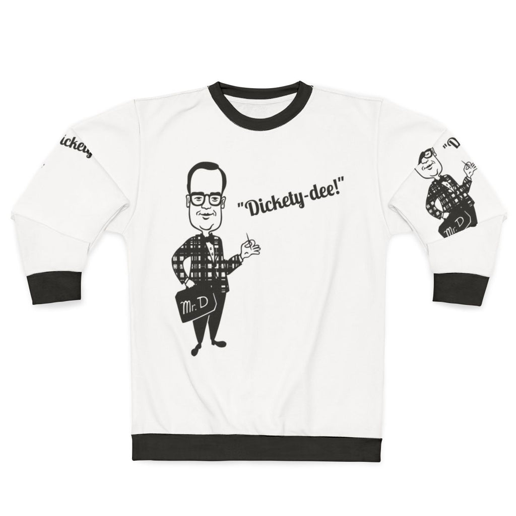 Retro fast food inspired "Mr. Delicious Dickety Dee" sweatshirt