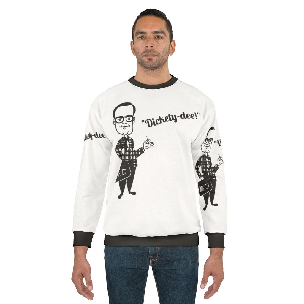 Retro fast food inspired "Mr. Delicious Dickety Dee" sweatshirt