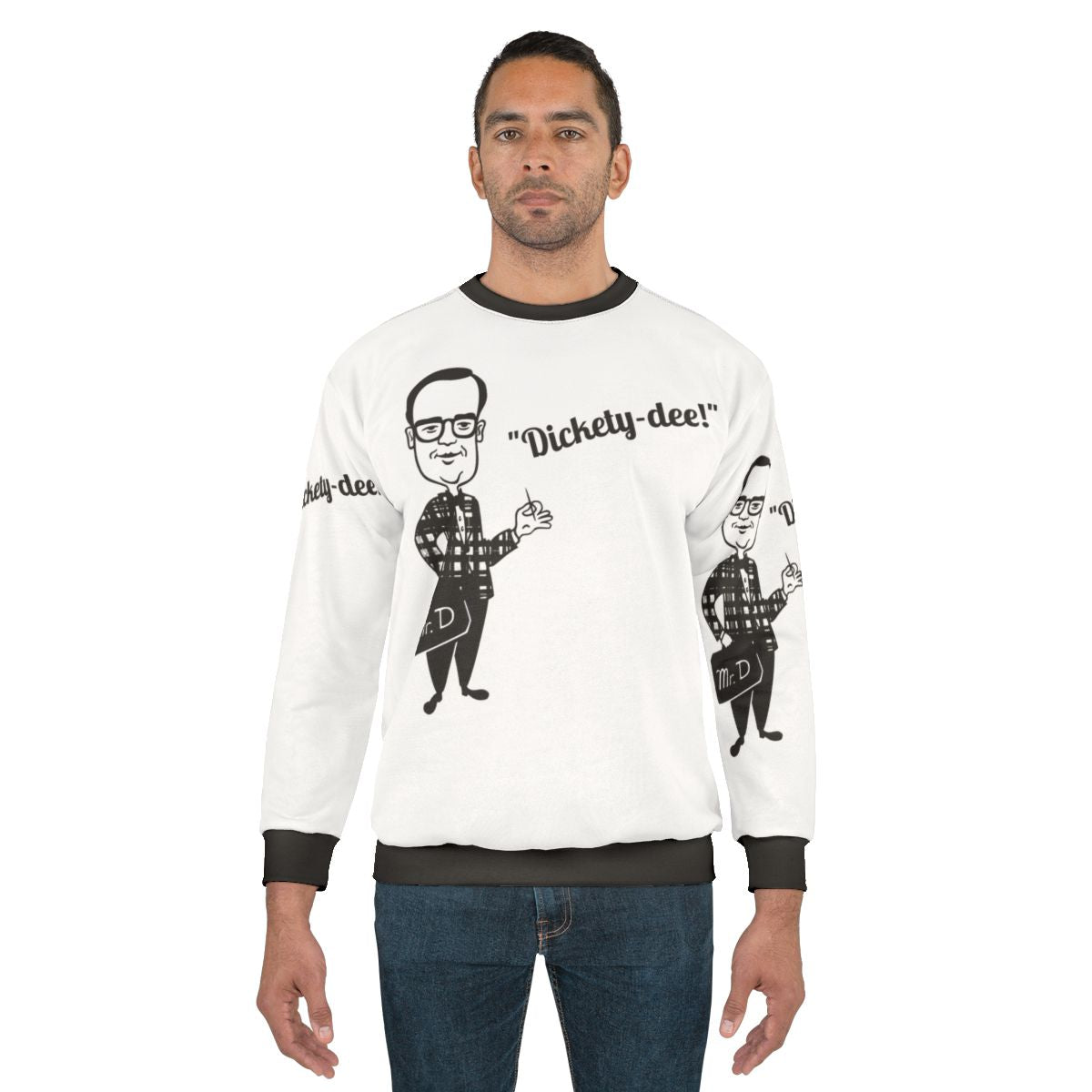 Retro fast food inspired "Mr. Delicious Dickety Dee" sweatshirt