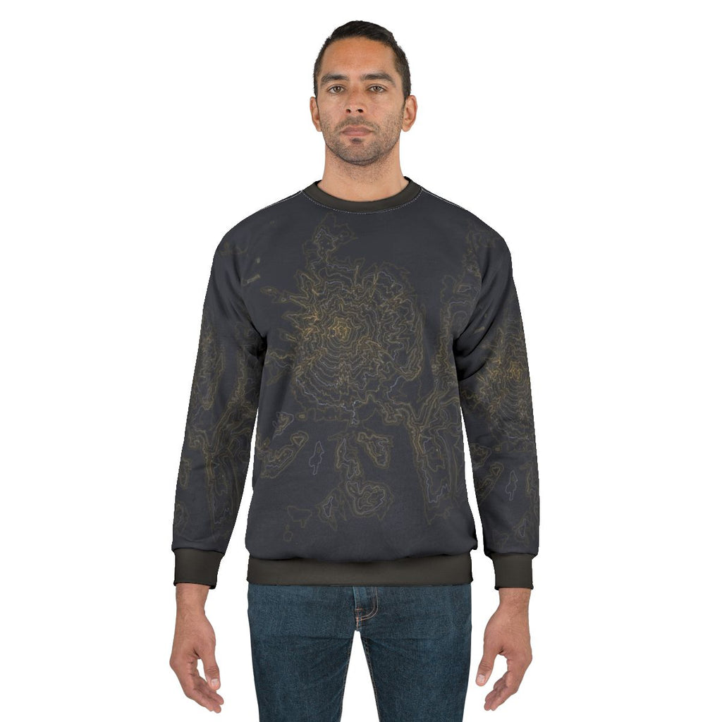 Mt Hood Oregon Topographic Contour Map Sweatshirt