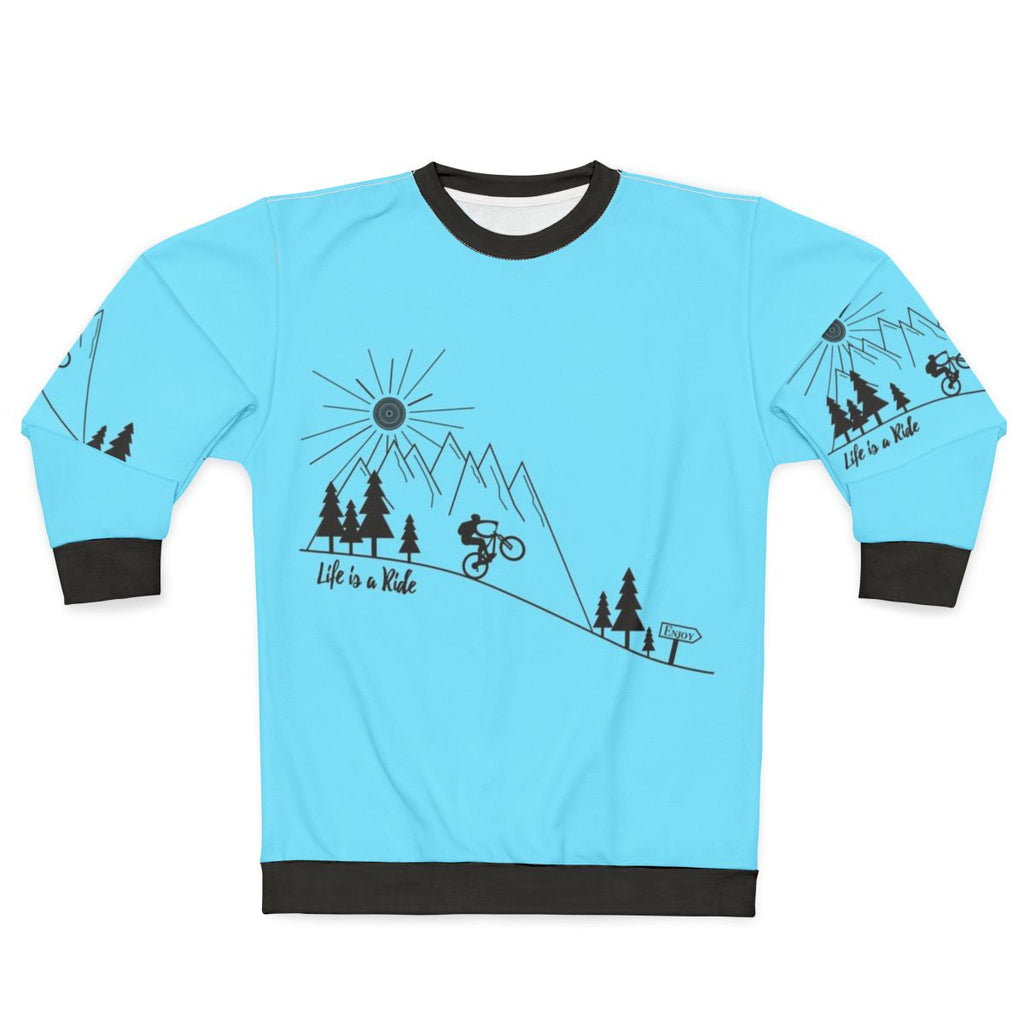 Mountain bike cycling sweatshirt with focus on outdoor sports and athletic clothing
