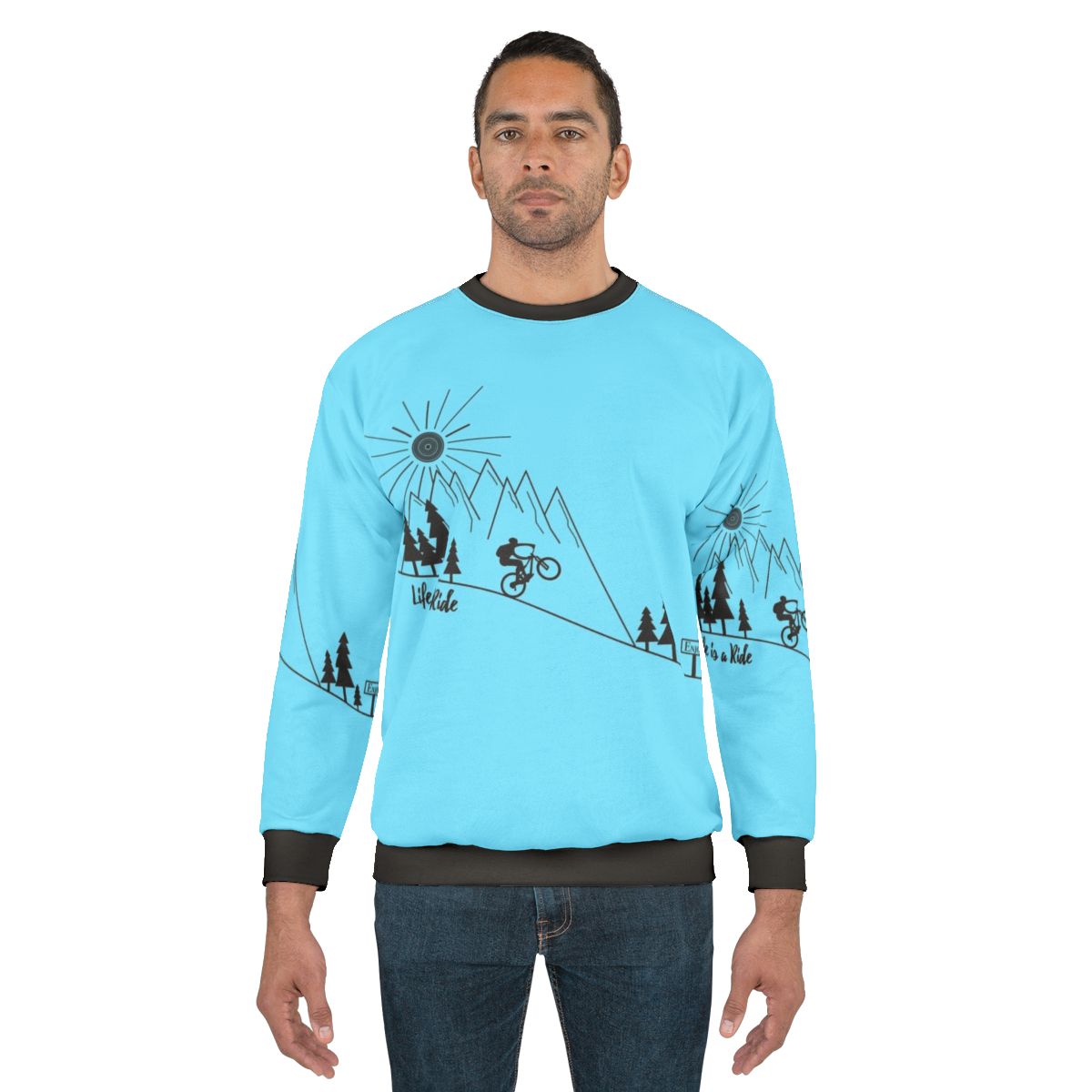 Mountain bike cycling sweatshirt with focus on outdoor sports and athletic clothing