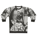 Muhammad Ali, the greatest boxer, wearing a commemorative sweatshirt