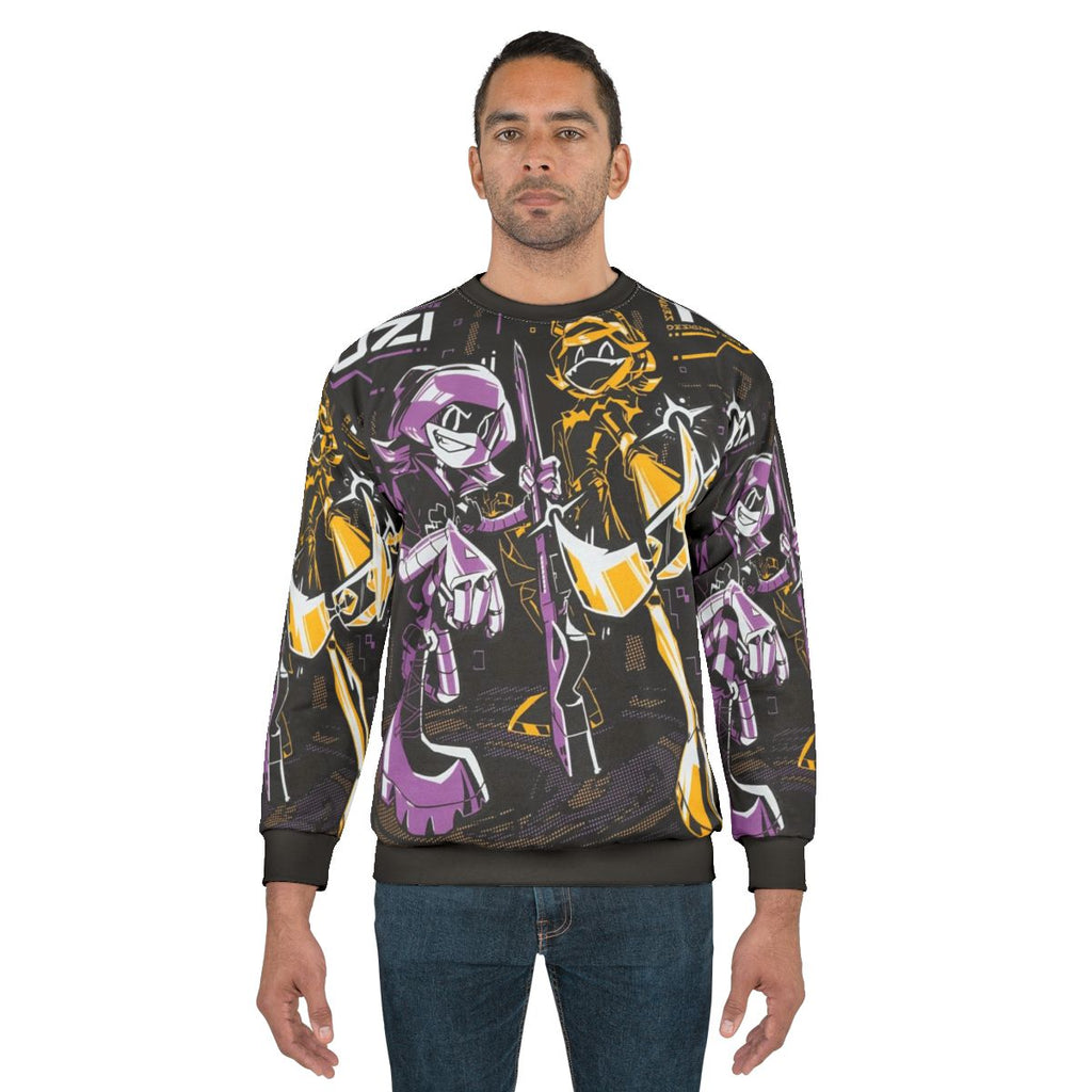 Murder Drones Sweatshirt 2 with Robot and Doll Design
