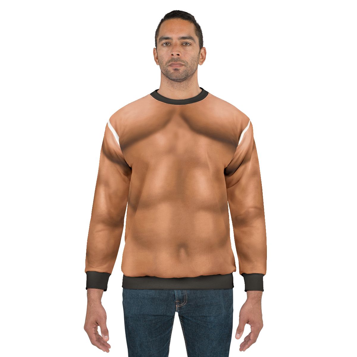 Muscle Six Pack Abs Sweatshirt for Men - Ripped Abs Workout Apparel