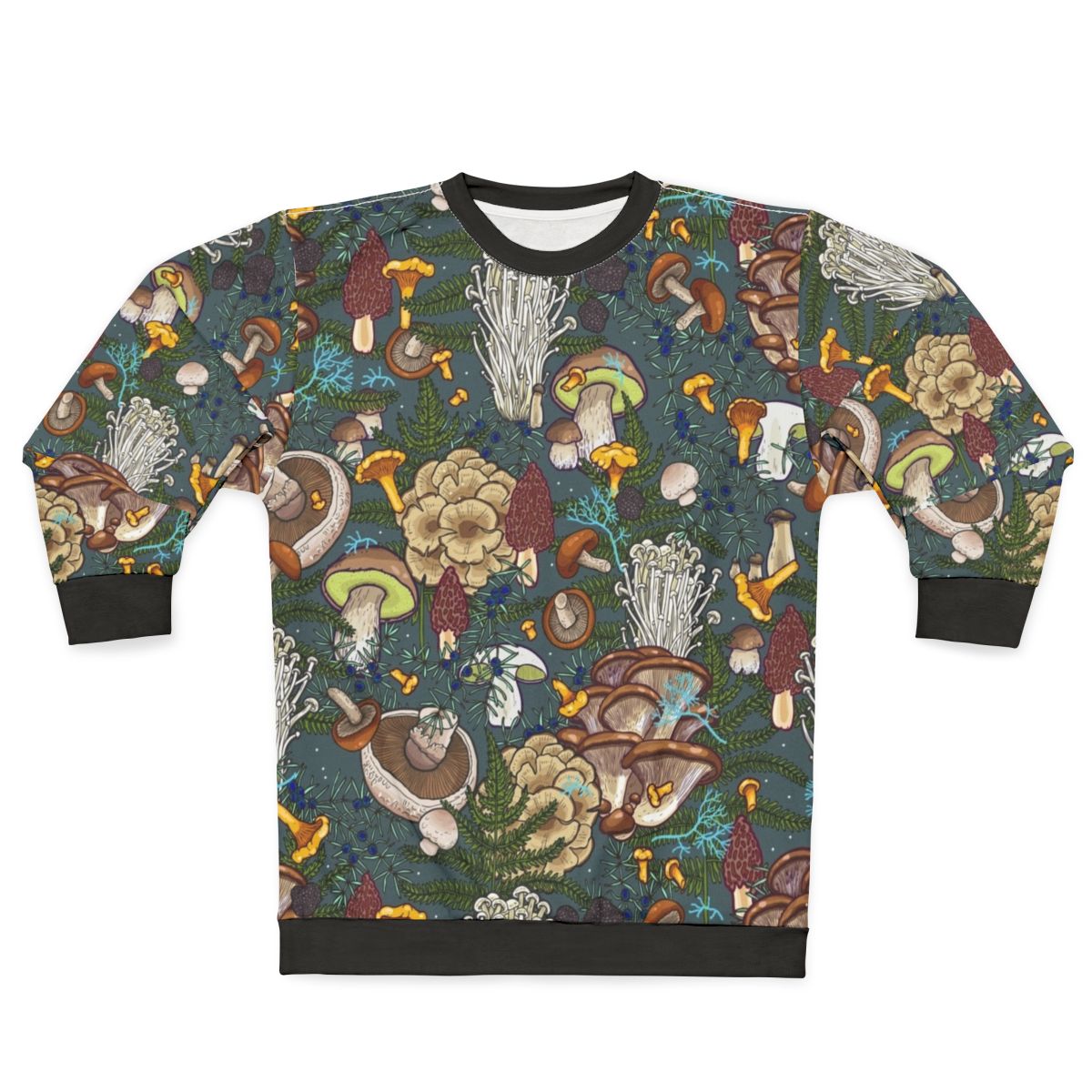 Mushroom forest botanical print sweatshirt