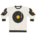 Retro music sweatshirt with galaxy and solar system design