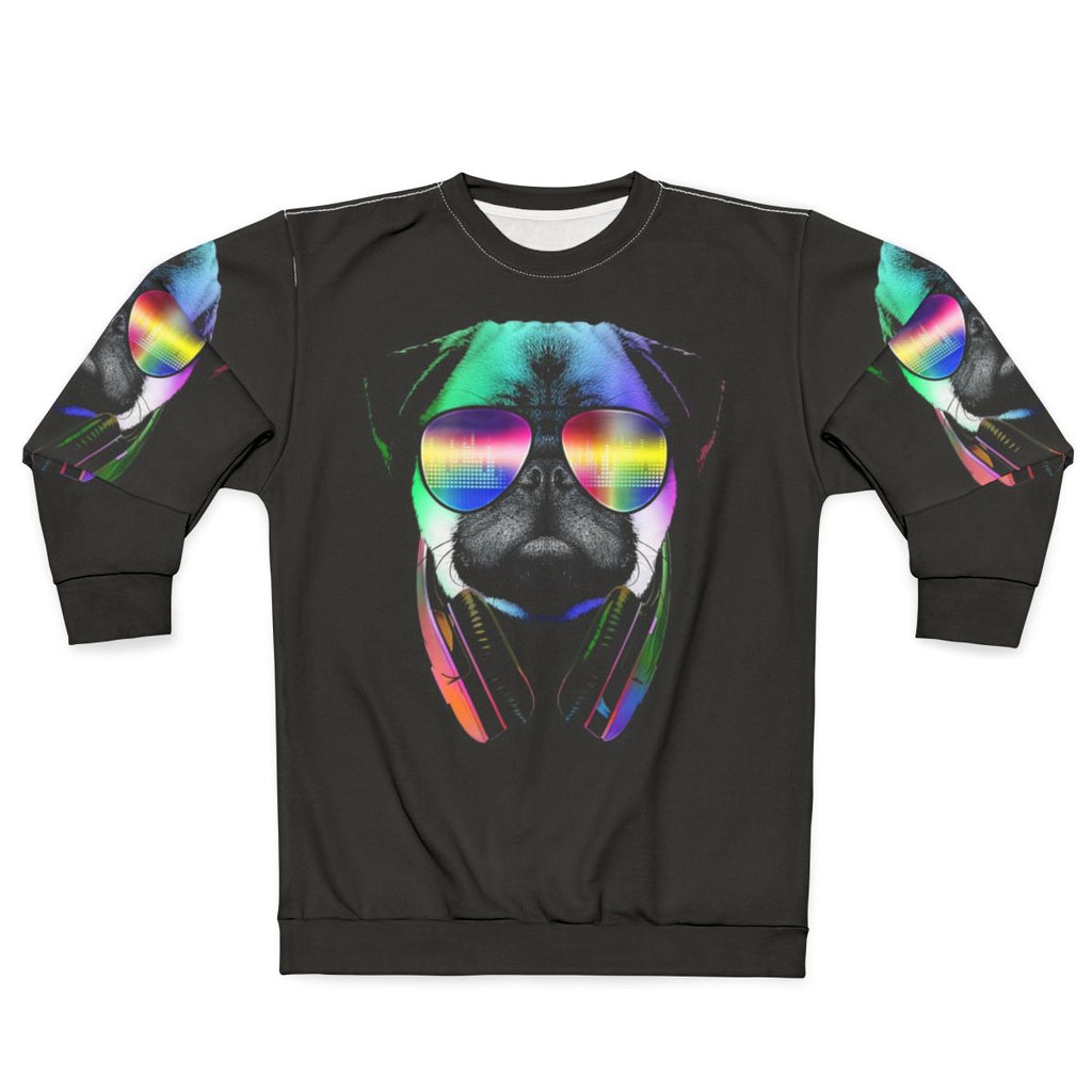 Pug music lover neon sweatshirt
