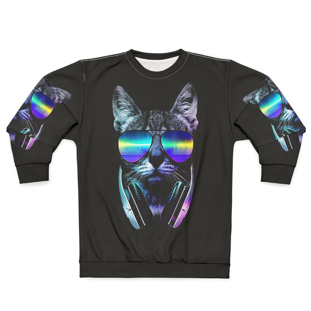 Music Lover Cat Neon Sweatshirt