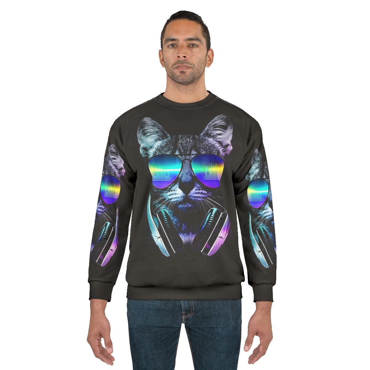 Music Lover Cat Neon Sweatshirt