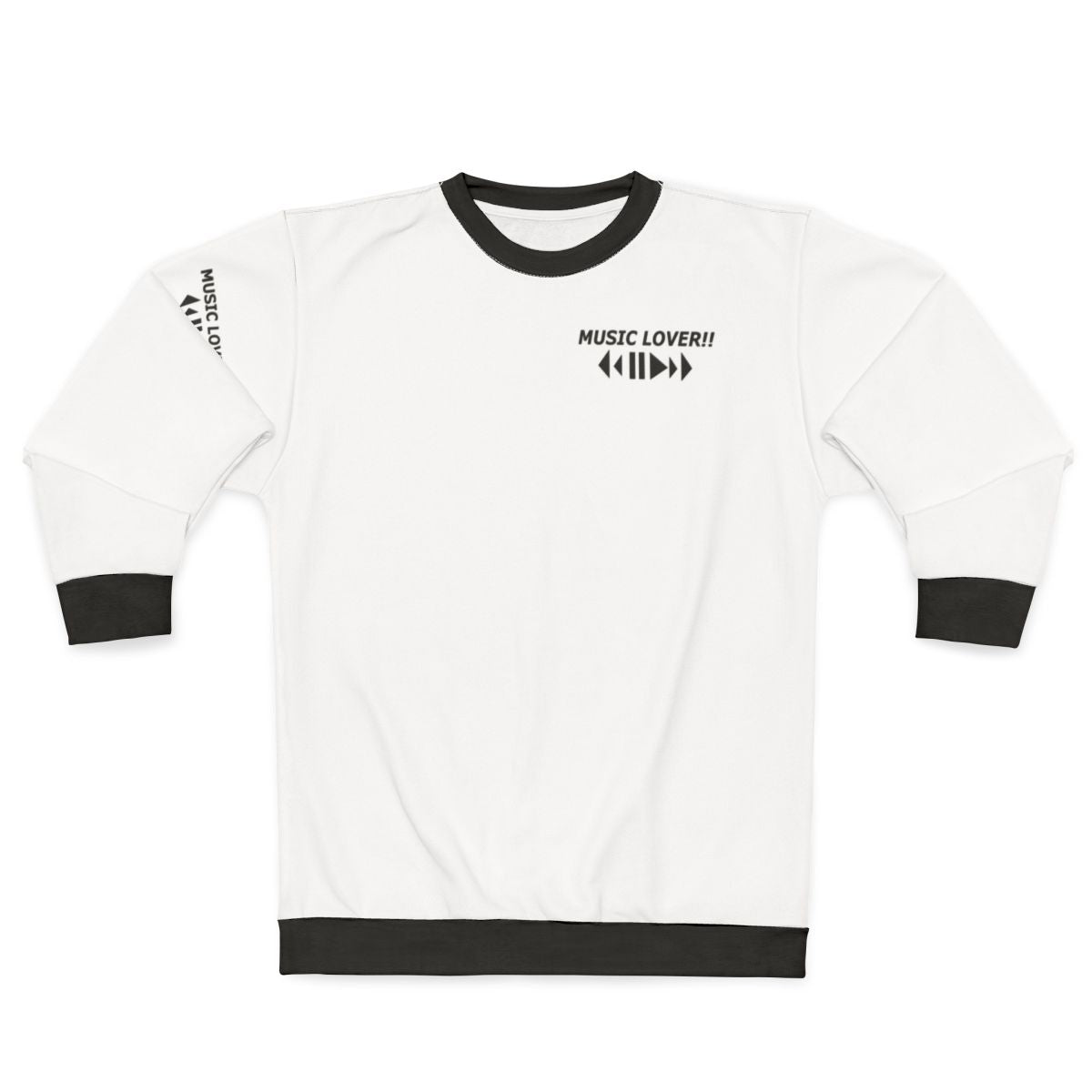 Music Lover Sweatshirt with Musical Instruments and Notes