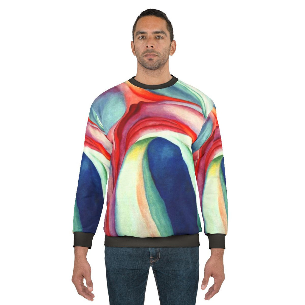 Georgia O'Keeffe inspired abstract art sweatshirt