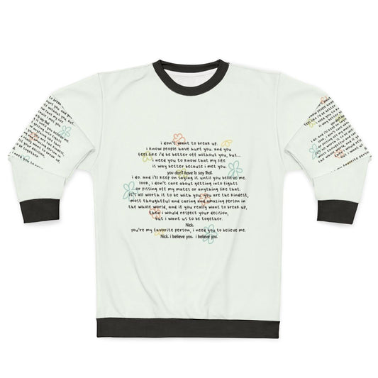 Heartstopper inspired sweatshirt with "My Life Is Way Better Because I Met You" graphic design