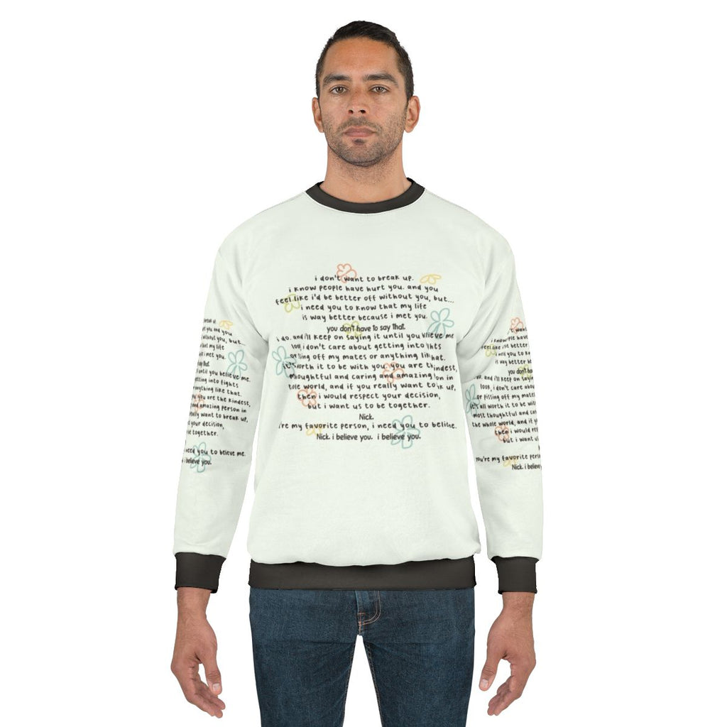 Heartstopper inspired sweatshirt with "My Life Is Way Better Because I Met You" graphic design