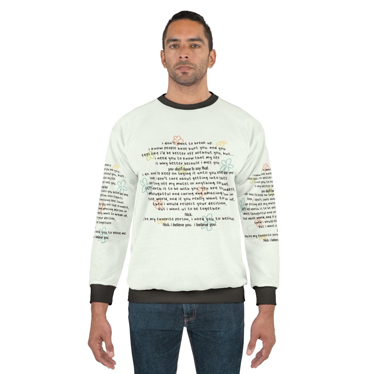 Heartstopper inspired sweatshirt with "My Life Is Way Better Because I Met You" graphic design
