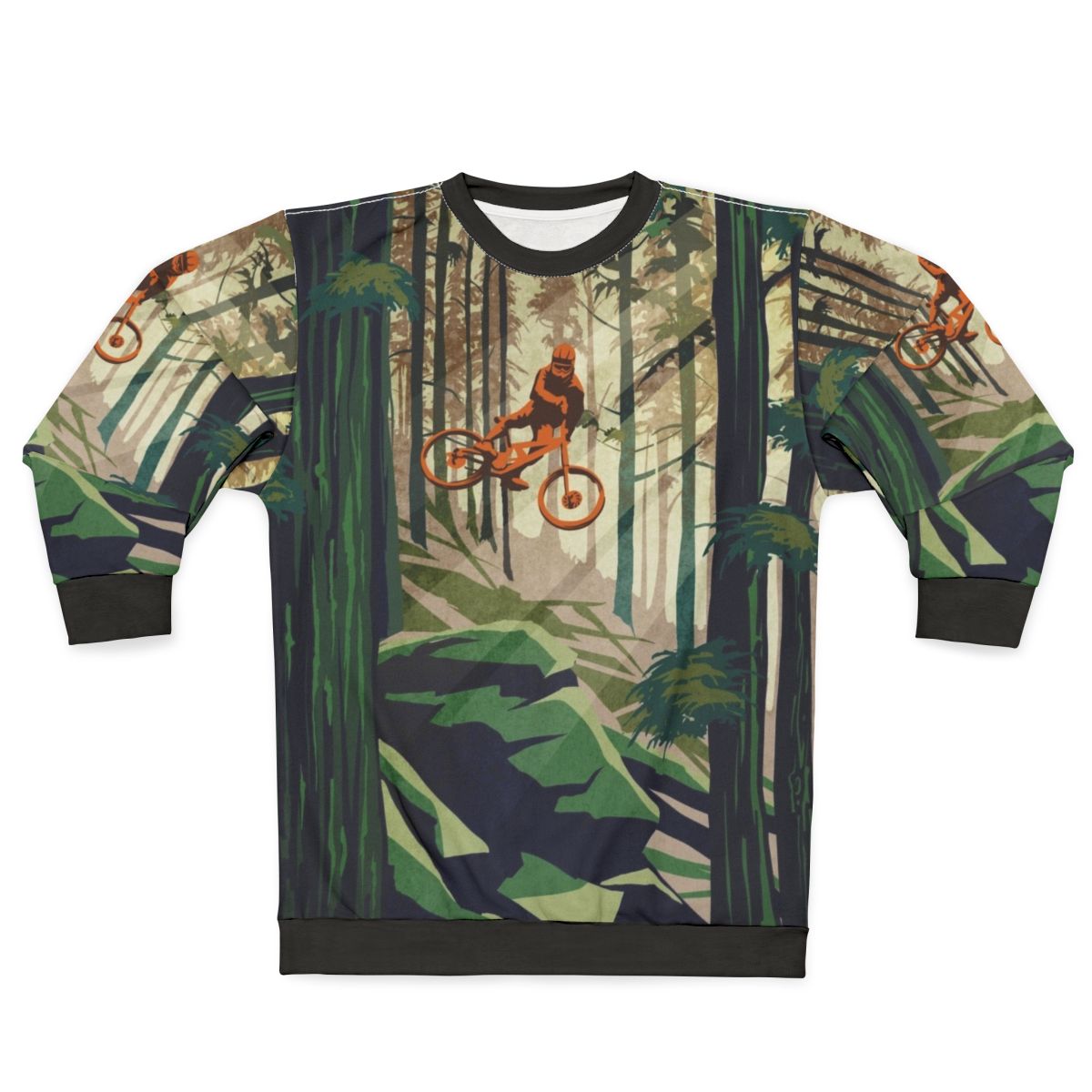 Retro mountain bike art sweatshirt for cycling enthusiasts