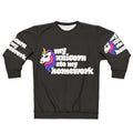 Cozy unicorn sweatshirt with "My Unicorn Ate My Homework" design