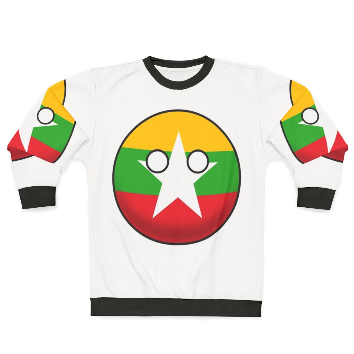 Myanmar Countryball Sweatshirt, showcasing the national flag and cultural pride