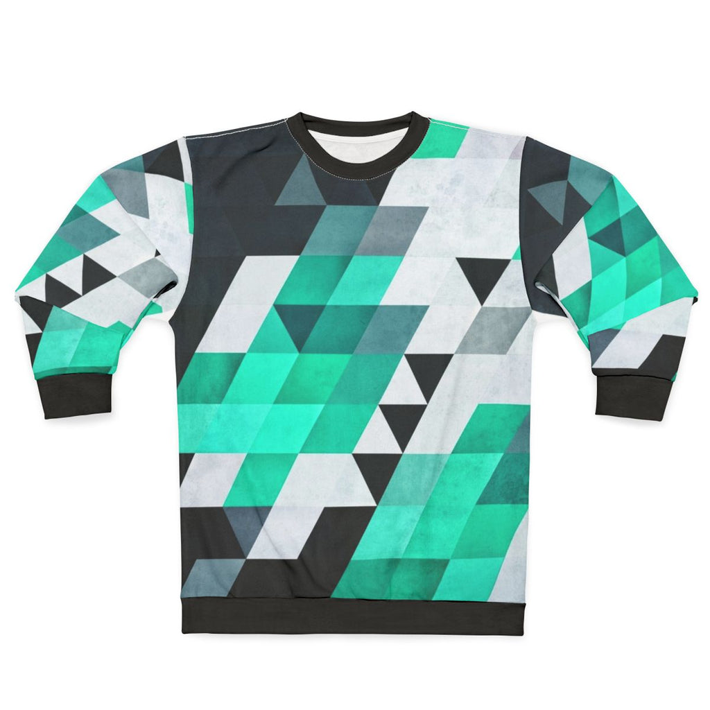 Mynt 142 Teal Abstract Geometric Sweatshirt