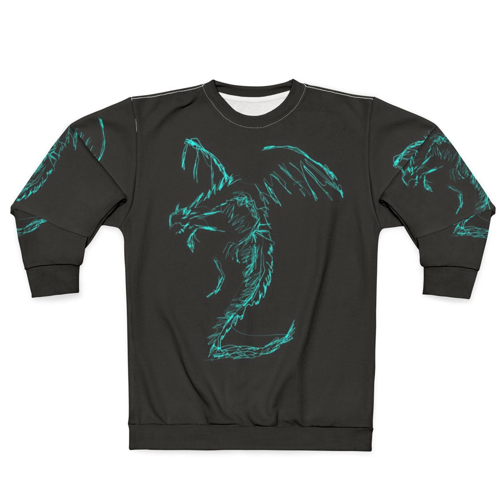 Mystic white lightning dragon scribble art sweatshirt