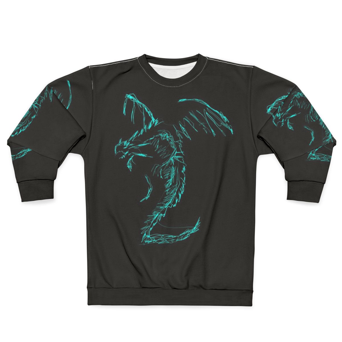 Mystic white lightning dragon scribble art sweatshirt