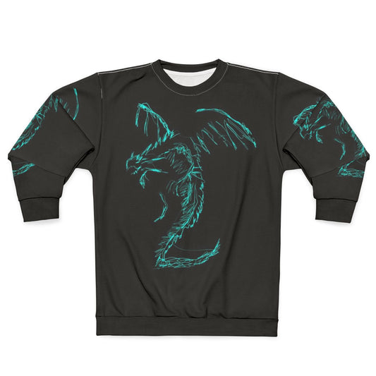Mystic white lightning dragon scribble art sweatshirt