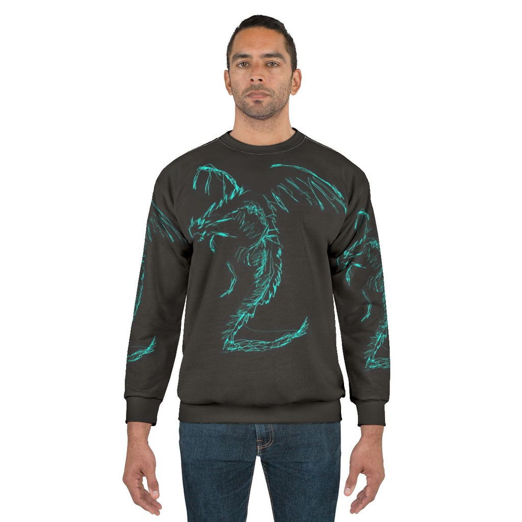 Mystic white lightning dragon scribble art sweatshirt