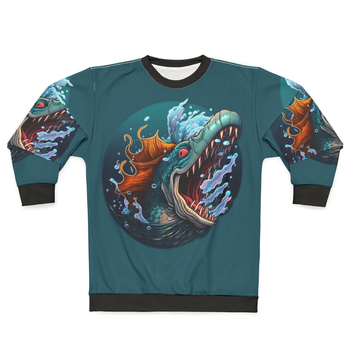 Sweatshirt featuring mythical sea creatures and fantasy ocean life