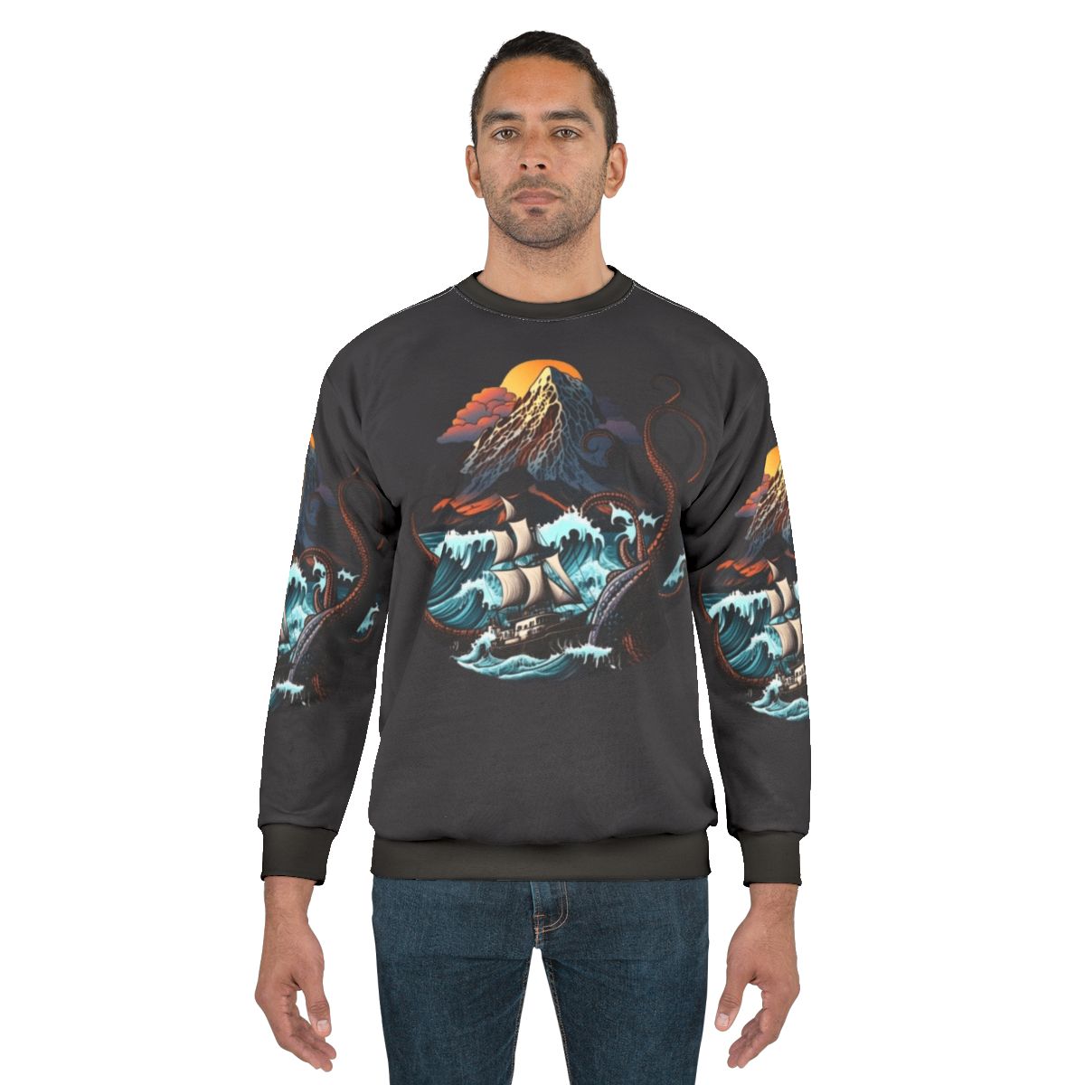Mythical sea creatures sweatshirt with whimsical fantasy design