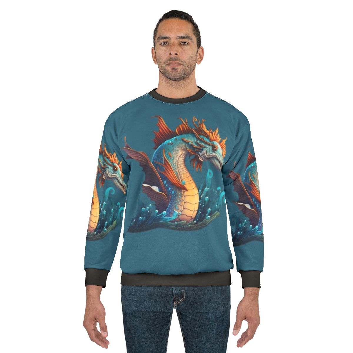 Mythical sea creature sweatshirt with fantasy animals and legendary beasts