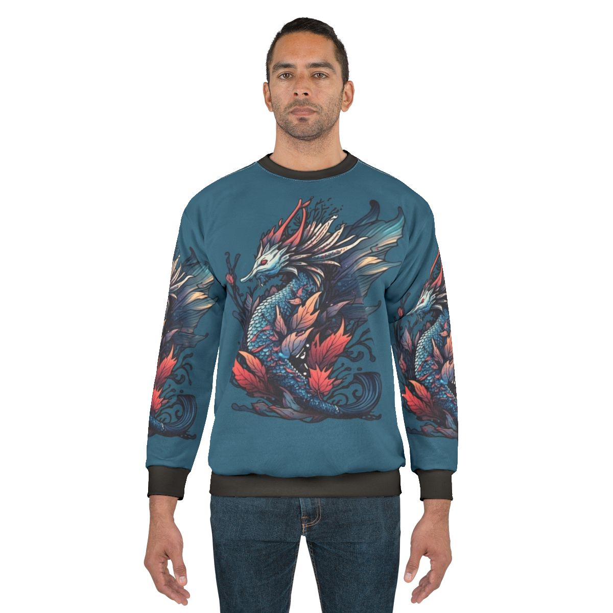 Mythical sea creatures sweatshirt featuring enchanted fantasy beasts