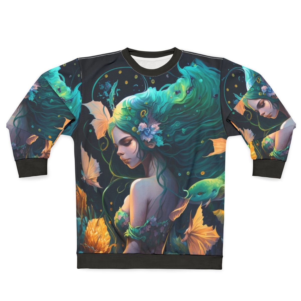 Mythical sea creatures sweatshirt featuring legendary beasts and fantasy creatures