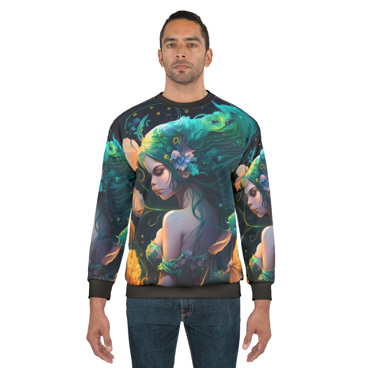 Mythical sea creatures sweatshirt featuring legendary beasts and fantasy creatures