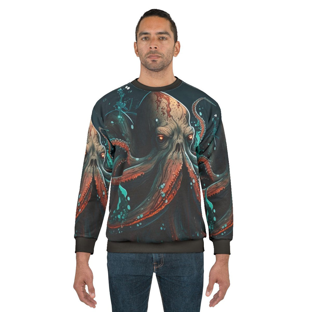 Mythical sea creatures sweatshirt with fantasy ocean life design