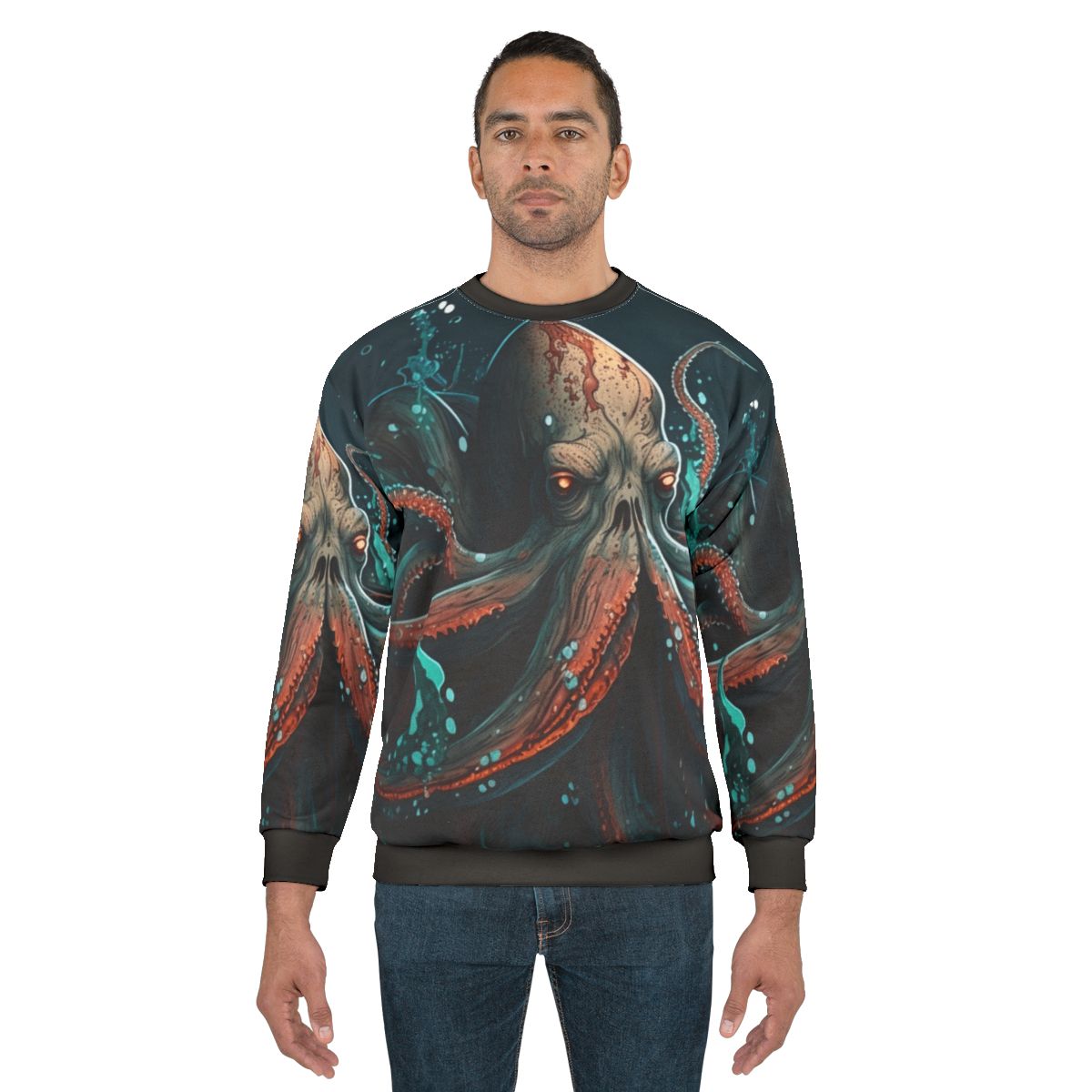 Mythical sea creatures sweatshirt with fantasy ocean life design