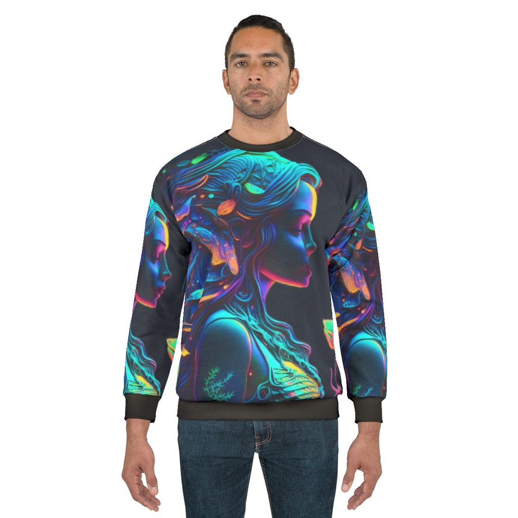 Sweatshirt featuring mythical sea creatures and fantasy ocean animals