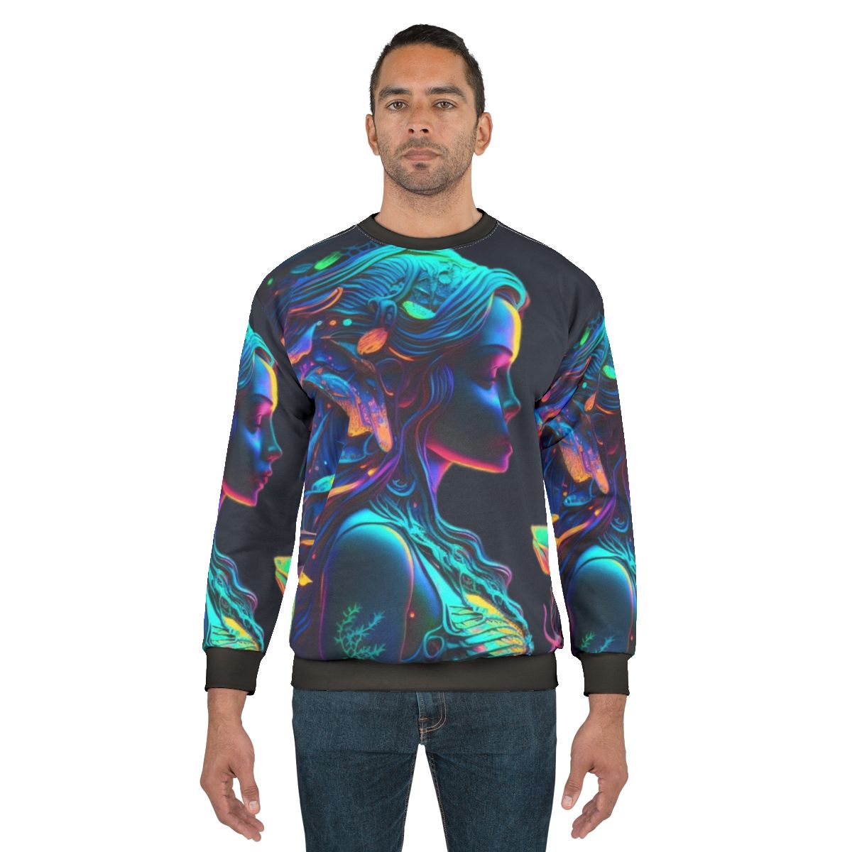 Sweatshirt featuring mythical sea creatures and fantasy ocean animals