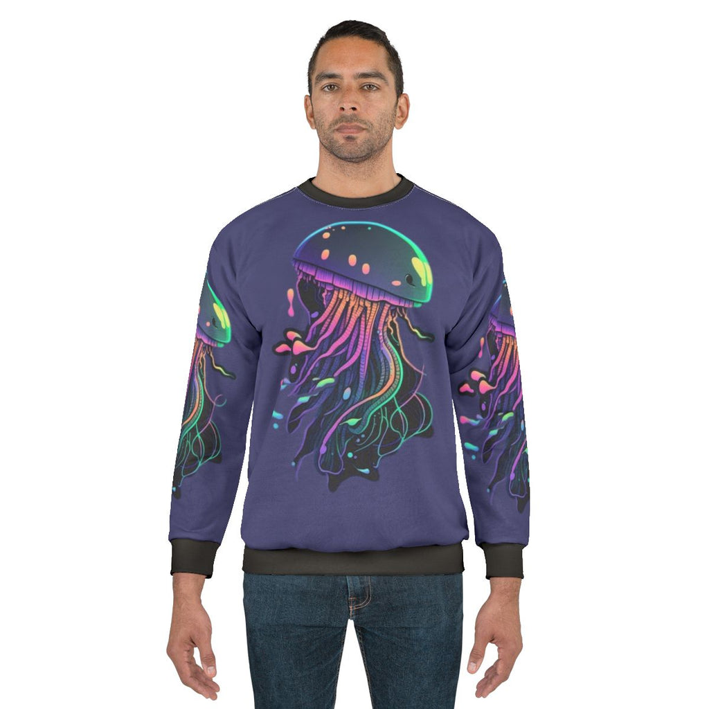 Mythical sea creatures sweatshirt with fantasy beasts and enchanted animals