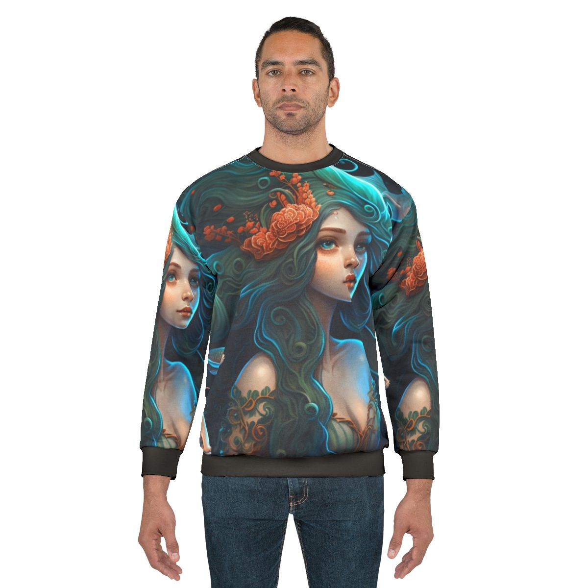 Mythical sea creatures sweatshirt featuring enchanted, whimsical beasts