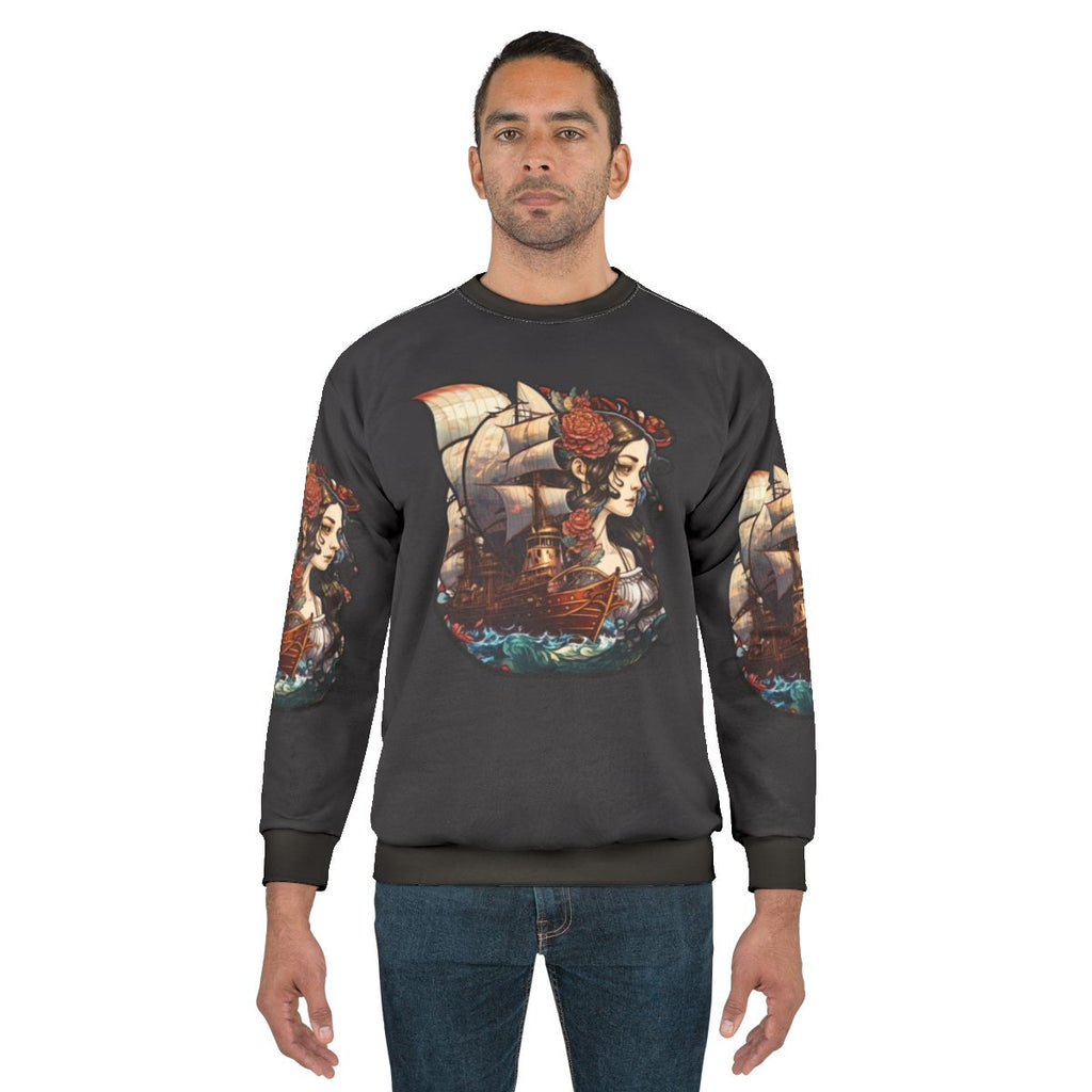 Mythical sea creatures sweatshirt featuring legendary beasts and fantasy creatures