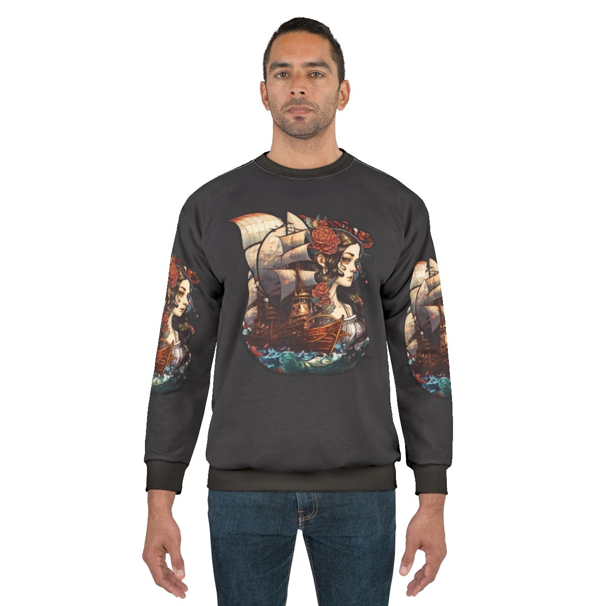 Mythical sea creatures sweatshirt featuring legendary beasts and fantasy creatures
