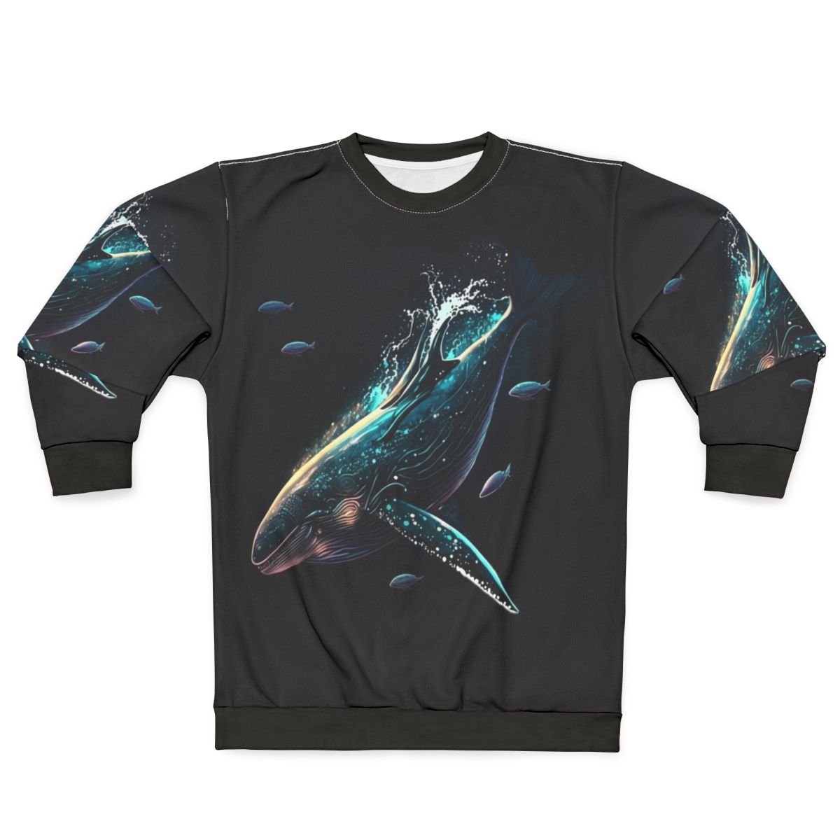 Sweatshirt with mythical sea creatures illustration
