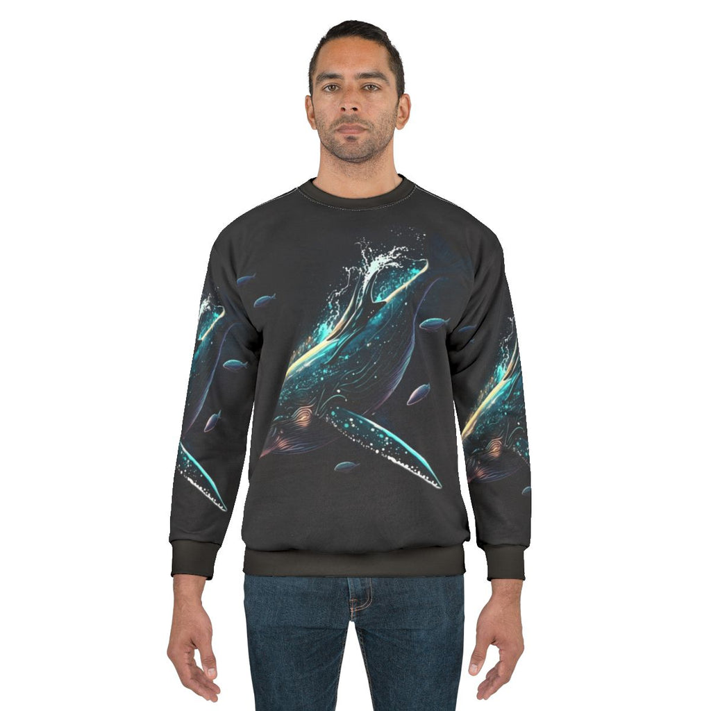Sweatshirt with mythical sea creatures illustration