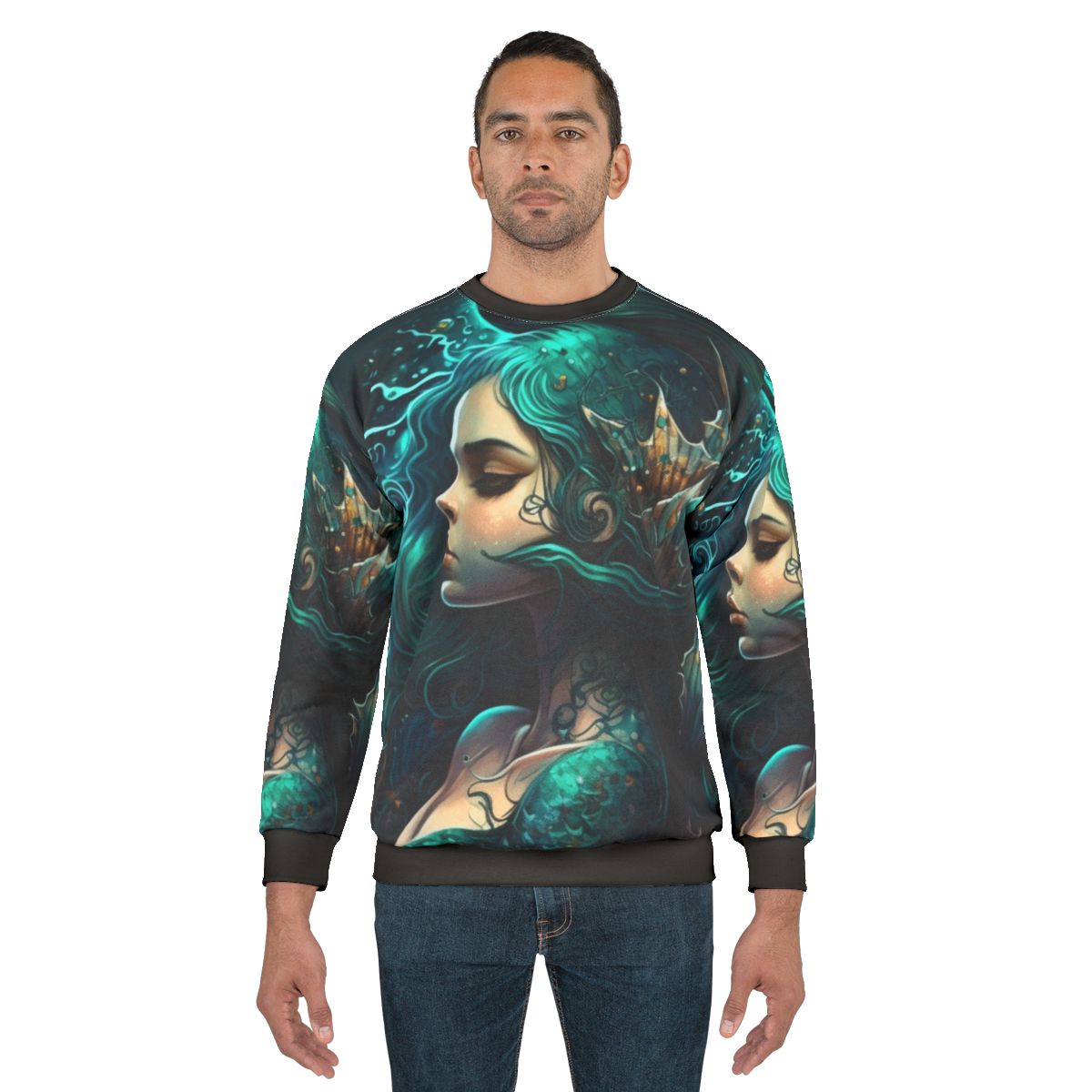 Mythical sea creatures sweatshirt featuring fantastical and whimsical beasts